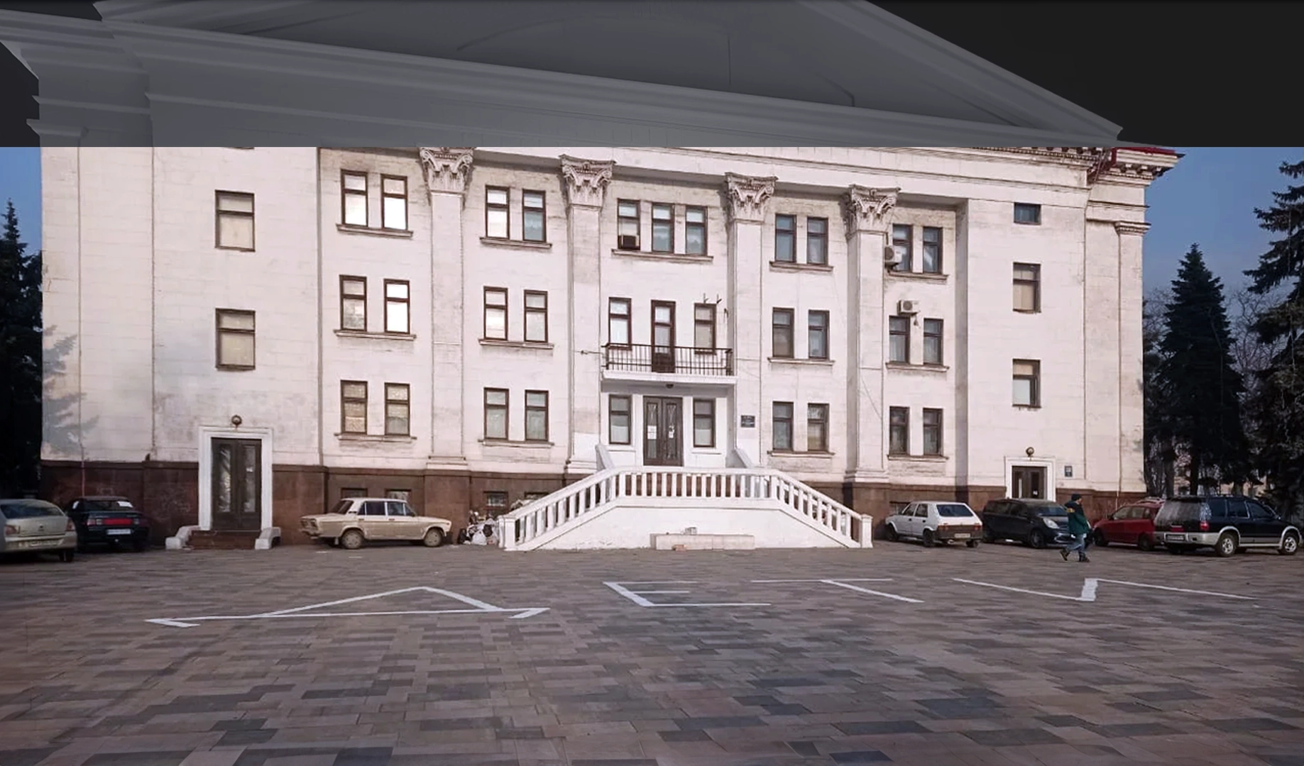 Задній фасад театру та напис «ДЕТИ» накладені на 3d модель театру. ©Центр Просторових Технологій