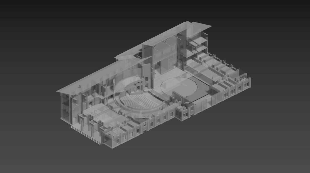 Spatial model of the theater built on the basis of original drawings. ©Center for Spatial Technologies