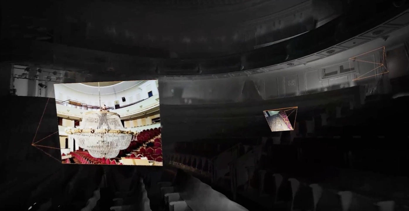 The spatial model is used to locate photographs in the theater hall. ©Center for Spatial Technologies