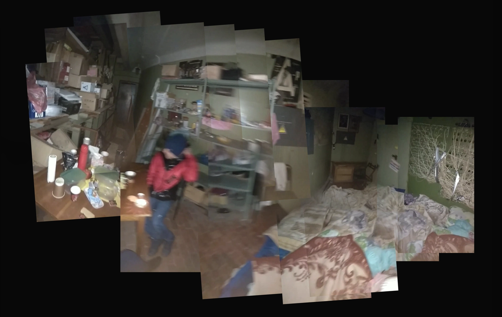 A panorama from a video shot in the basement of the theater, directly under the stage space where the explosion occurred on March 16. ©Center for Spatial Technologies