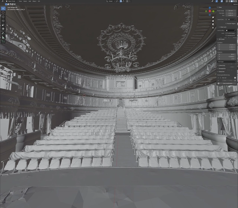 3D-скан глядацької зали Полтавського драмтеатру. ©Центр Просторових Технологій